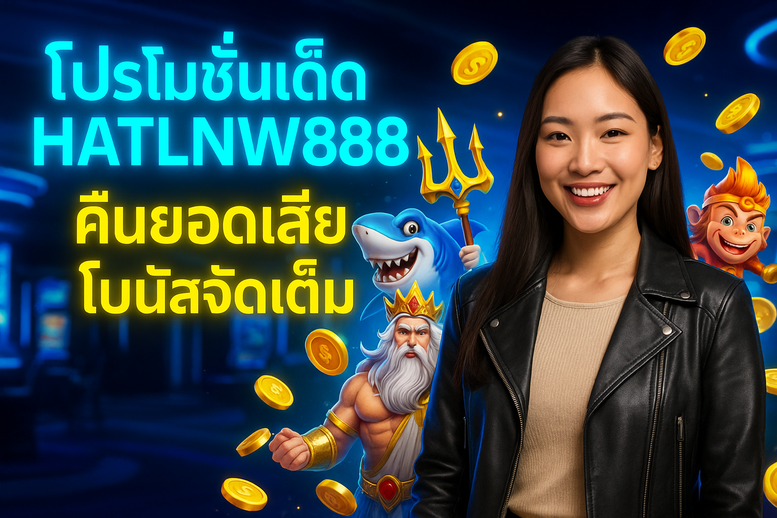 โปรโมชั่นเด็ด HATLNW888 – คืนยอดเสีย โบนัสจัดเต็ม